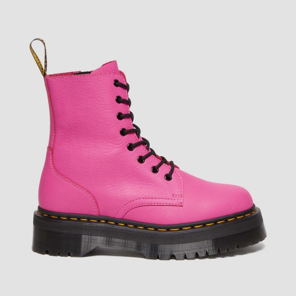 Dr. Martens Pink Leather Jadon Boots - Picture 7 of 7